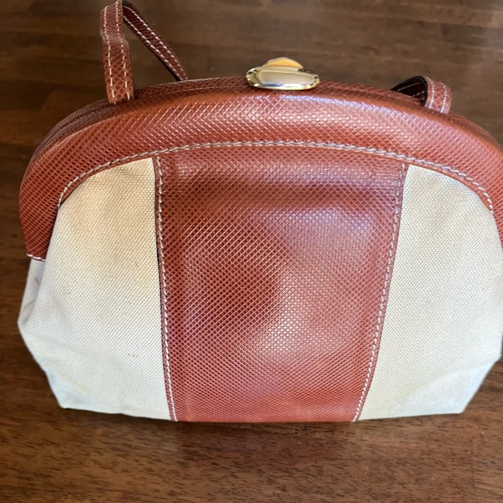 Classic Two-Tone Bottega Bag in Brown and Cream